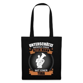 Old Man Master Tuba Honorary Gift - Tote Bag - black - Front
