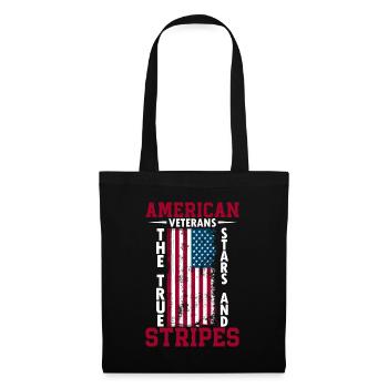 Amerikanische Veteranen: Die wahren Stars And Stripes. - Stoffbeutel - Schwarz - Vorne