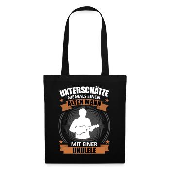 Vieil homme ukulélé sagesse - Sac en tissu - noir - Devant