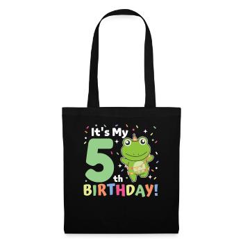 Frog for 5th birthday children five years old - Tote Bag - black - Front