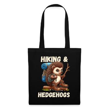 Hedgehog, Hiking, Hike, Backpack, Cute, Nature - Tote Bag - black - Front