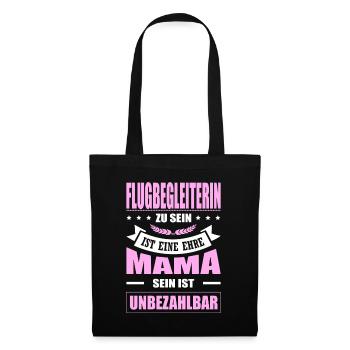 Flugbegleiterin Sein Eine Ehre Mama Mutterschutz - Stoffbeutel - Schwarz - Vorne