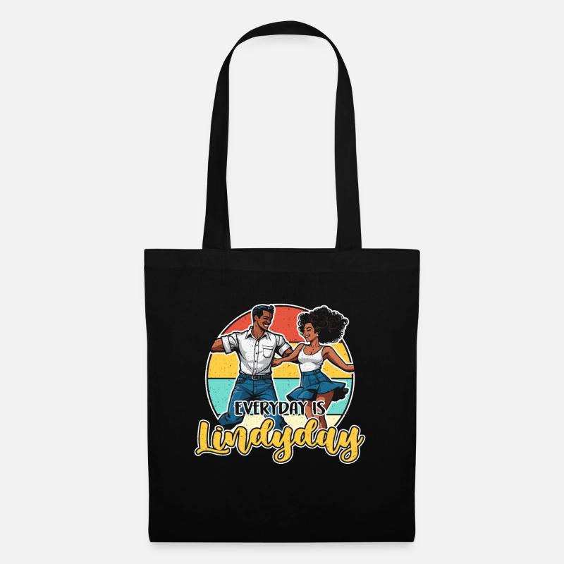 Swing Dance Everyday Is Lindyday Retro Dancing - Stoffbeutel - Schwarz