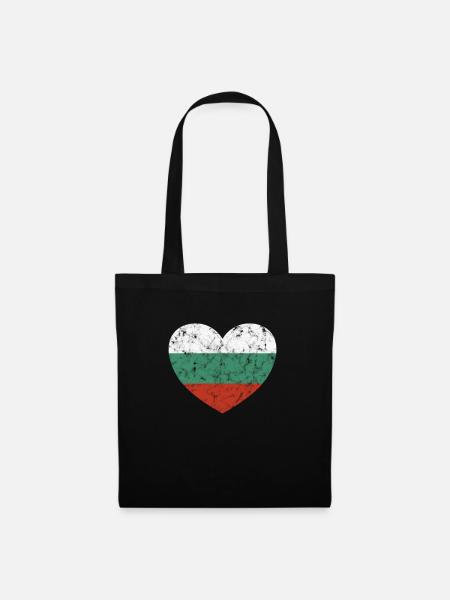 Bulgarien Herz - Stoffbeutel - Schwarz