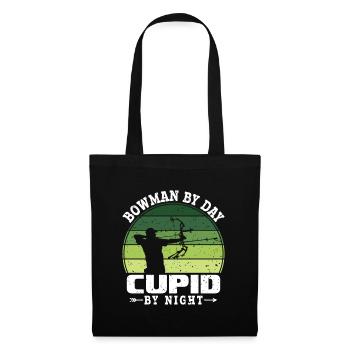 Bowman by Day Cupid by Night - Bogenschütze Bogen - Stoffbeutel - Schwarz - Vorne