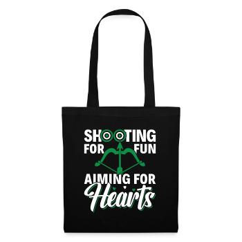 Shooting for Fun Aiming for Hearts - Archer - Tote Bag - black - Front