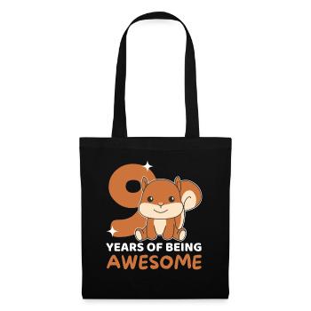 Squirrel for 9th birthday children nine years - Tote Bag - black - Front