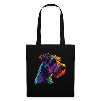 Aquarelle colorée Airedale Terrier - Sac en tissu - noir - Devant