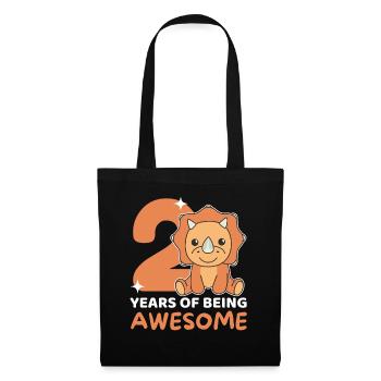 Triceratops for 2nd birthday children two years - Tote Bag - black - Front