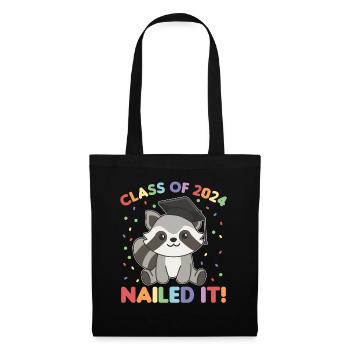 Kids Class of 2024 nailed it Waschbär - Stoffbeutel - Schwarz - Vorne