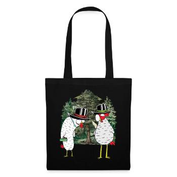 Grands-parents Grand-mère Grand-père Poulet Forêt Randonnée Nature - Sac en tissu - noir - Devant