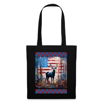 Coups de pinceau peints drapeau américain jungle désert - Sac en tissu - noir - Devant