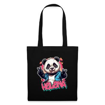 HELENA - Beautiful Girl Name with Cool Panda - Tote Bag - black - Front