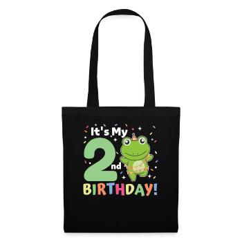 Frog for 2nd birthday children two years old - Tote Bag - black - Front