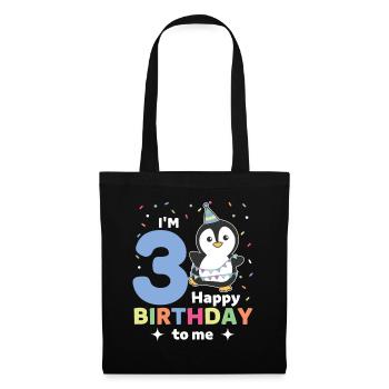 Penguin for 3rd birthday children three years old - Tote Bag - black - Front
