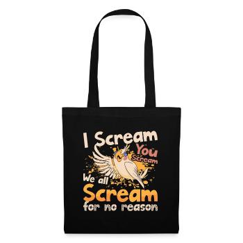 Cockatiel I Scream You Scream We All Parrot Lover - Stoffbeutel - Schwarz - Vorne