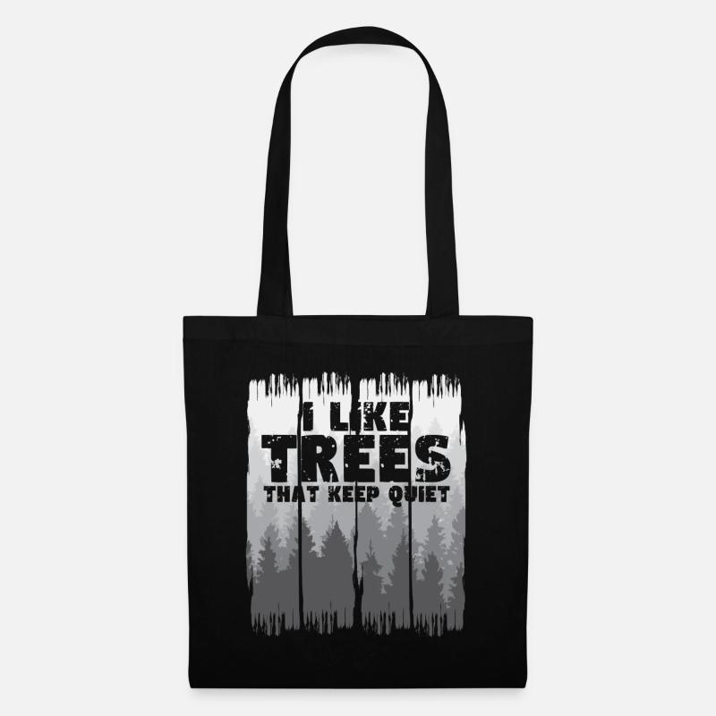 Silent Trees Humorous Silence - Tote Bag - black