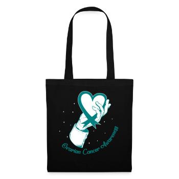Krebs-Bewusstseins-Shirt, Eierstockkrebs-Bewusstsein - Stoffbeutel - Schwarz - Vorne