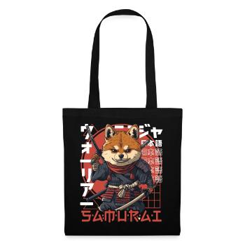 Samurai Dog Kawaii Japanese Ninja Shiba Inu - Tote Bag - black - Front