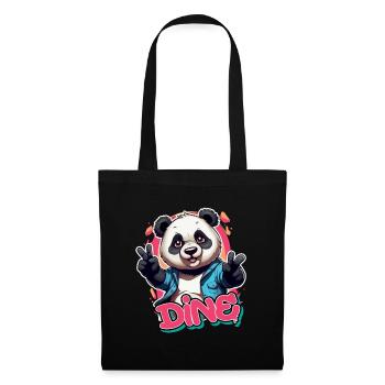 DINE - Beautiful Girl Name with Cool Panda - Tote Bag - black - Front