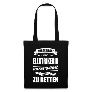 Ausgebildet Zur Elektrikerin Abschluss Bestanden - Stoffbeutel - Schwarz - Vorne