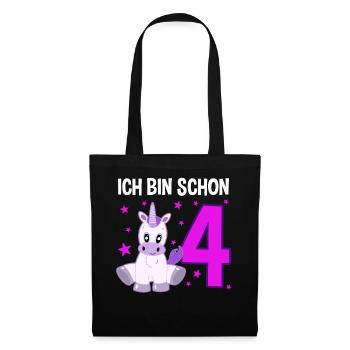 Unicorn Glitter Party 4 Years of Magic - Tote Bag - black - Front