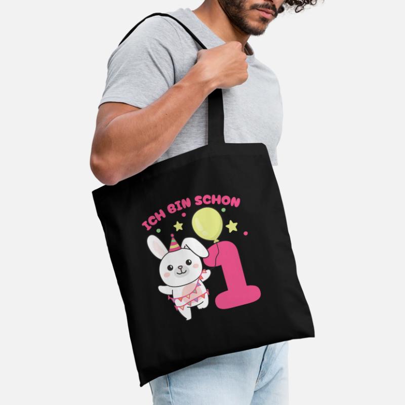 Ich bin schon 1 Hasen Geburtstags Kinder Stoffbeutel