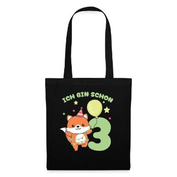 J’ai déjà 3 enfants d’anniversaire de renards - Sac en tissu - noir - Devant