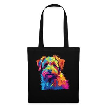 Wasserfarben Farbenfroher Norfolk Terrier - Stoffbeutel - Schwarz - Vorne