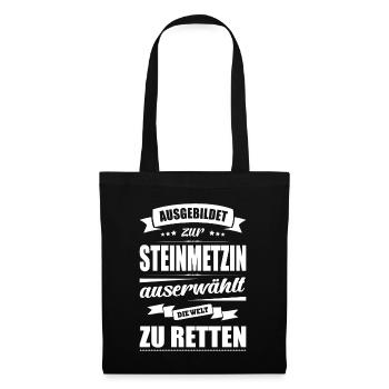 Ausgebildet Zur Steinmetzin Abschluss Bestanden - Stoffbeutel - Schwarz - Vorne