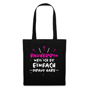 Bauherrin Spruch Bauherr Lustig Bauherrin Geschenk - Stoffbeutel - Schwarz - Vorne