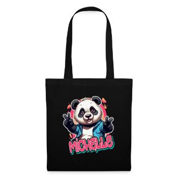 MICHELLE - Beautiful Girl Name with Cool Panda - Tote Bag - black - Front