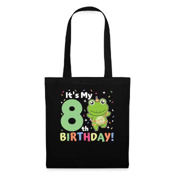 Frog for 8th birthday children eight years old - Tote Bag - black - Front