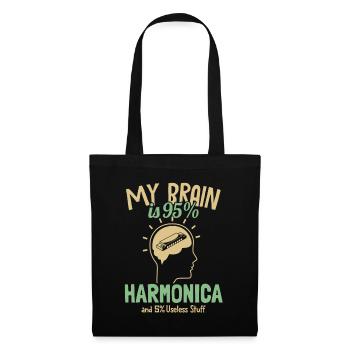 My Brain is 95% Harmonica Harmonicist Mouth Harp - Tote Bag - black - Front