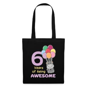 Hippopotame pour les enfants de 6 ans - Sac en tissu - noir - Devant