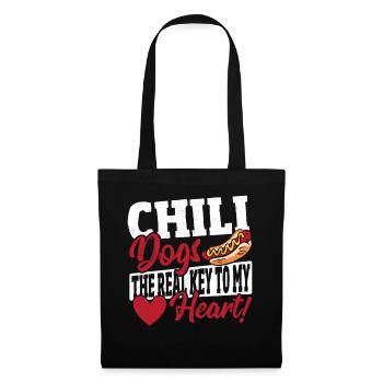 Les chiens au chili adorent le chien au chili de la Saint-Valentin - Sac en tissu - noir - Devant