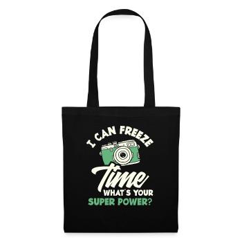 Photographe Superpouvoir de congélation du temps - Sac en tissu - noir - Devant