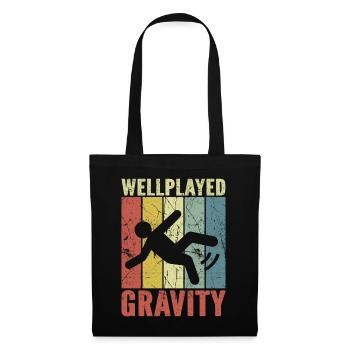 Gut gespielte Gravity Broken Bone Retro Vintage - Stoffbeutel - Schwarz - Vorne