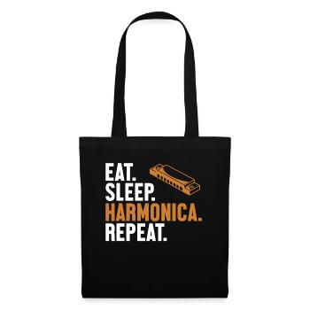 Manger Sommeil Harmonica Répéter Bouche Harmoniste Harmoniste - Sac en tissu - noir - Devant