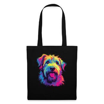 Aquarelle colorée Glen Of Imaal Terrier - Sac en tissu - noir - Devant