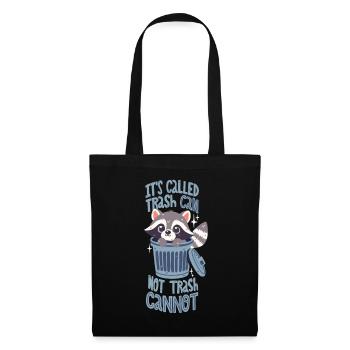 Garbage can pun with cute raccoon - Tote Bag - black - Front