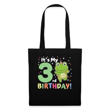 Frog for 3rd birthday children three years old - Tote Bag - black - Front