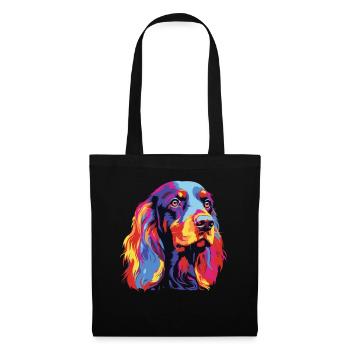Aquarelle colorée Gordon Setter - Sac en tissu - noir - Devant