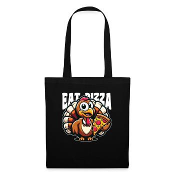 Thanksgiving Dinde Végétarien Végétalien Manger Pizza - Sac en tissu - noir - Devant