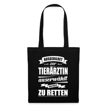 Ausgebildet Zur Tierärztin Abschluss Bestanden - Stoffbeutel - Schwarz - Vorne