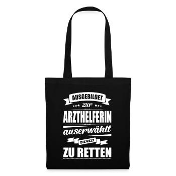Ausgebildet Zur Arzthelferin Abschluss Bestanden - Stoffbeutel - Schwarz - Vorne