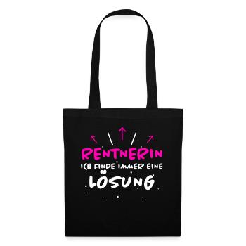 Rentnerin Spruch Ruhestand Oma Rentnerin Geschenk - Stoffbeutel - Schwarz - Vorne