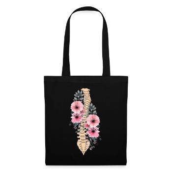 Drôle de scoliose Spinal Fusion Fleurs Cervicales - Sac en tissu - noir - Devant