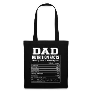 Papa Nutrition Facts Meilleur papa Fête des pères - Sac en tissu - noir - Devant