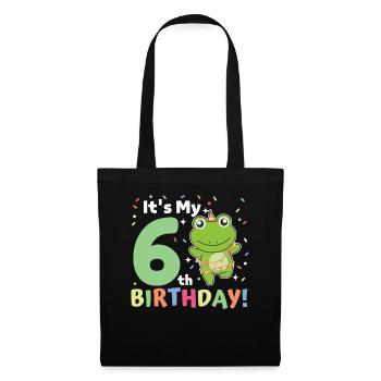 Frog for 6th birthday children six years old - Tote Bag - black - Front